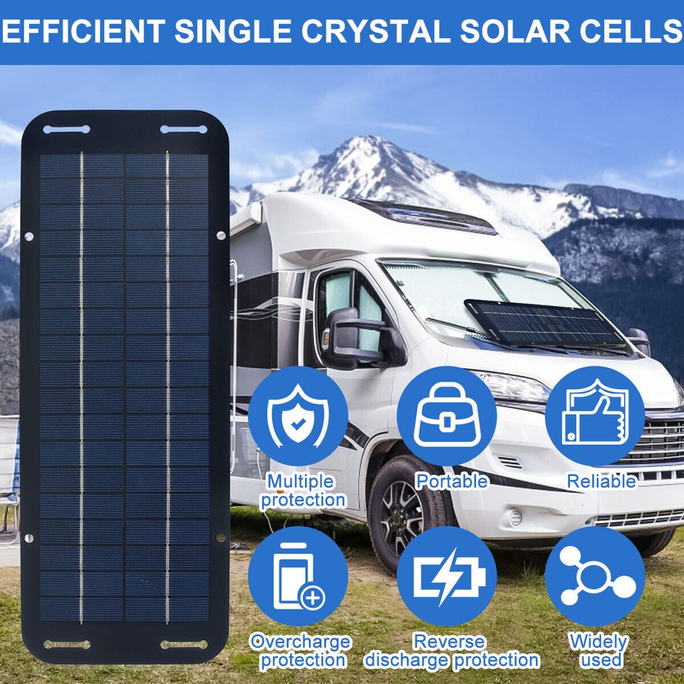 30W Solar Panel 12V Trickle Charge Battery Charger Kit Maintainer ...
