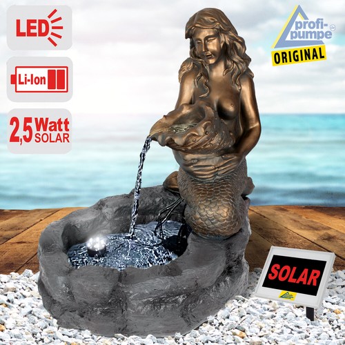 FUENTE SOLAR DE AGUA PARA JARDÍN CON ENERGÍA SOLAR BOMBA EN CASCADA EXTERIOR LED - Imagen 36 de 51