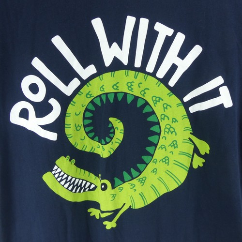 New Lazy One Women’s Blue S/M Short Sleeve Night Gown Shirt Gator Roll With It - Picture 2 of 7