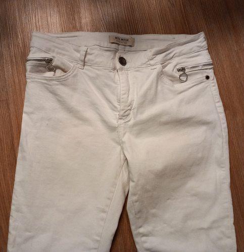 Mos Mosh 7/8 Jeans weiß mit Nieten, Skiny Form, Fransen - Bild 3 von 3