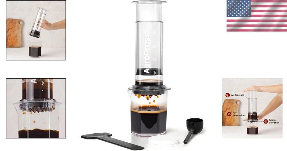 Prensa de café Tritan 3 en 1 - Café ligero, sin grano en casa o de viaje Foto 2 de 4