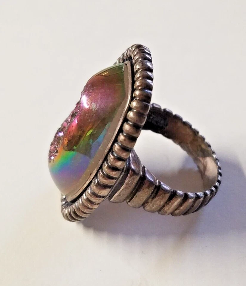 Anel Drusy roxo prata esterlina tamanho 11,5 latão tipo metal 3090 - Imagem 2 de 4