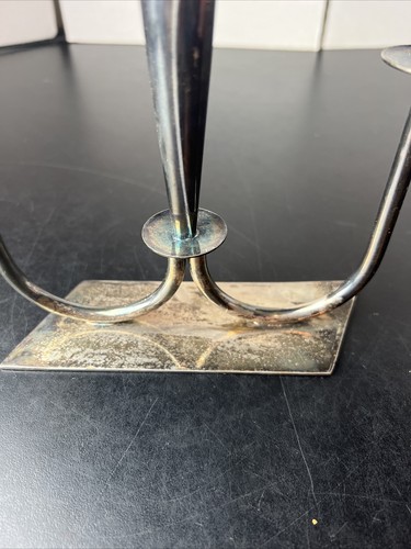 Vintage Hans Jensen Cala Lily Candlestick Holder Danish Modern Denmark Flowers - Picture 5 of 11