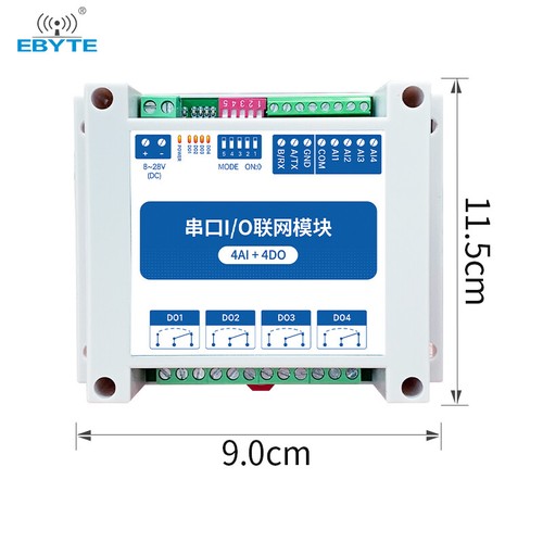 Moduli di rete I/O Modbus con porta seriale RS485 4AI+4DO per display PLC/Touch - Foto 1 di 7