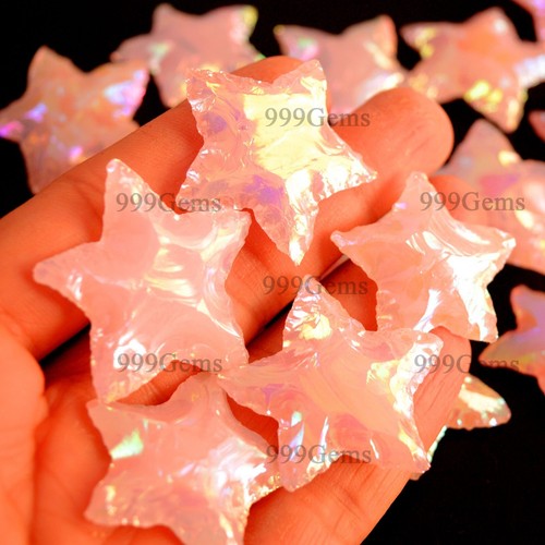 10pcs Each Star Shape Aura Opalite Obsidian Rose Quartz Carving Gemstone - Picture 13 of 16