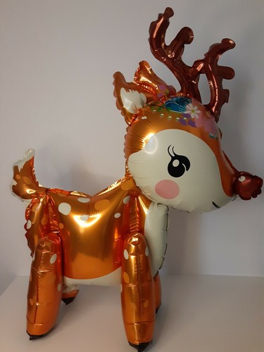 NEW XL 23" H Reindeer Rudolph Standing Mylar Foil 3D Christmas Party Balloon - Picture 5 of 10
