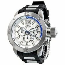 New! Invicta 7421 Signature II Russian Diver Silver Dial Chronograph Mens Watch