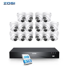 ZOSI 4K 16CH NVR 5MP/8MP Security IP Outdoor Camera System Waterproof AI Detect