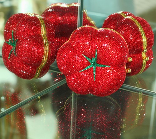 Kathrine Baumann LIMITED ED RED TOMATO swarovski MINAUDIERE RED PEPPER PURSE - Picture 8 of 16