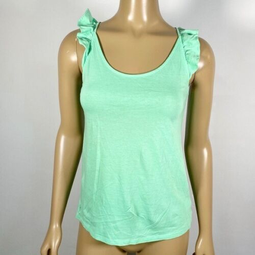 Lilly Pulitzer Womens Size XSmall 100% Pima Cotton Glenda Cross Back Ruffle Tank