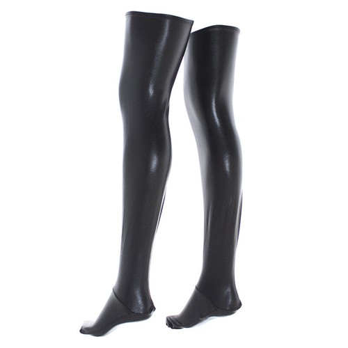 Sexy Women Leather Thigh-High Stockings Long Wet Look Over Knee Socks Clubwear - Picture 13 of 18