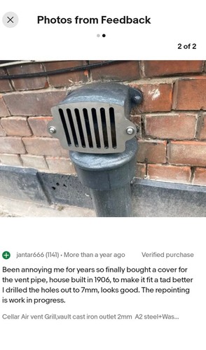 Cellar Air Vent Grille Cast Iron Outlet A2 Stainless steel Rodent pest control - Bild 2 von 40