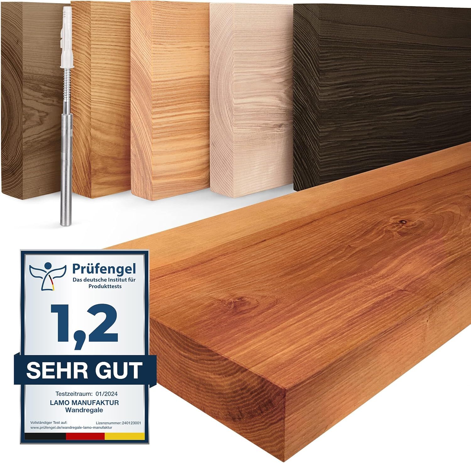 LAMO Wandregal Massivholz Würth Tablarträger Holzregal Wandboard Regalbrett