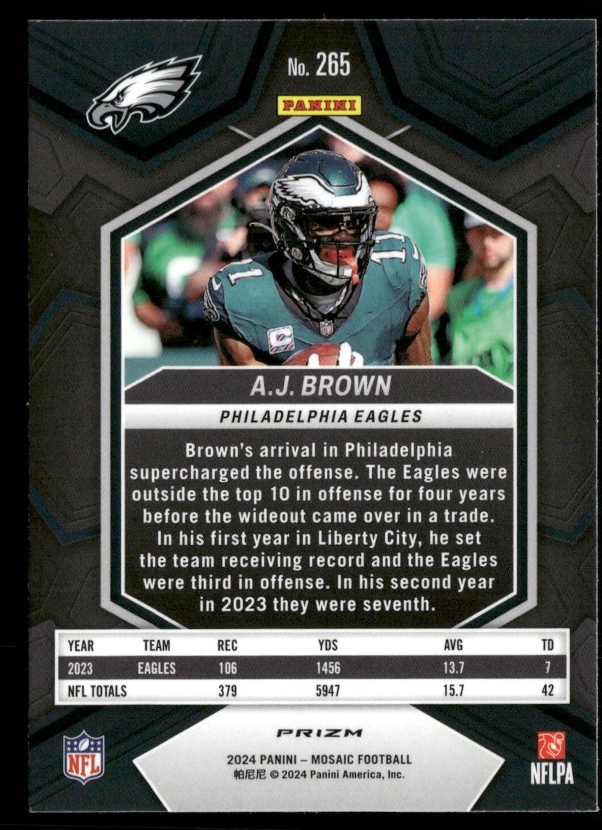 2024 Panini Mosaic #265 A.J. Brown Mosaic Green National Pride | eBay