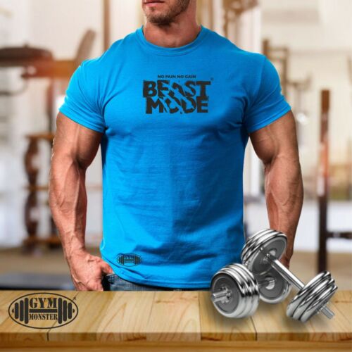 Beast Mode T Shirt Gym Clothing Bodybuilding Training Workout Exercise MMA Top - Picture 14 of 18