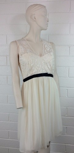 NWT ASOS MATERNITY OCCASION KNEE DRESS SIZE 6 lace tulle sleeveless V~neck Ivory - Picture 5 of 8
