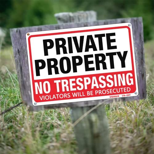 4Pack Private Property No Trespassing Sign, Rust Free Aluminum, Indoor & Outdoor - Picture 2 of 6
