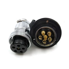 GX25 Aviation Plug 6 Pin 25mm Metal Male+Female Panel Cable Connector
