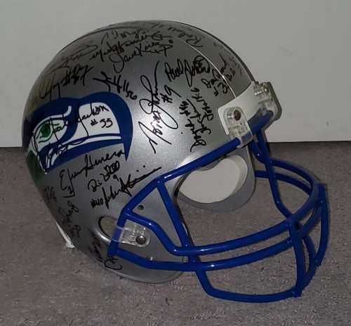 SEATTLE SEAHAWKS ALUMNI SIGNED RIDDELL FULL SIZE HELMET 55 AUTO'S LARGENT MOON + - Picture 3 of 6
