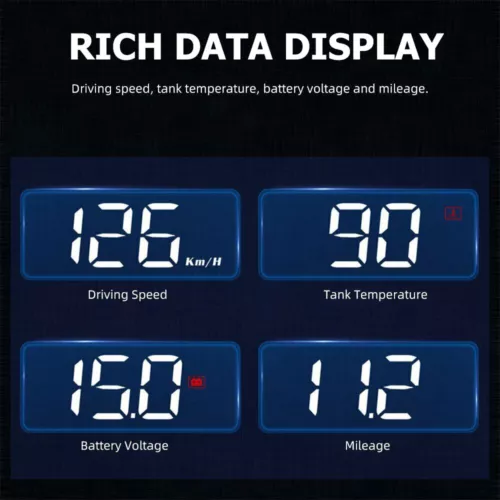 Car HUD Head Up HD Display Over Speed Warning OBD2 Projector Digital Speedometer - Picture 9 of 13
