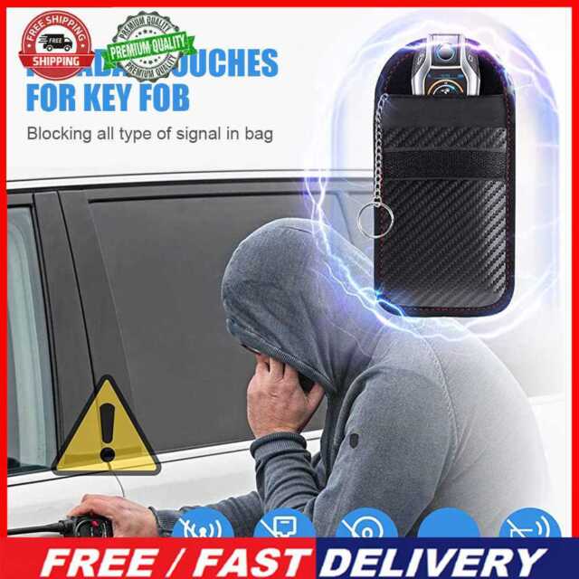 2Pcs Key Fob Faraday Bag Carbon Fiber Faraday Cage Protector for Car Accessories