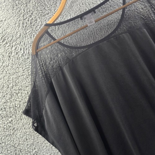 Liz Jordan Womens Kaftan Top Size XL Black Stretch Knit Beaded Short Sleeve - Picture 8 of 13