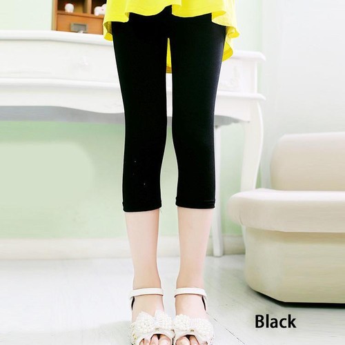 Girls' Knee-Length Leggings 3-10Y – Candy Colors, Spring-Summer Cropped Pants - Picture 16 of 16