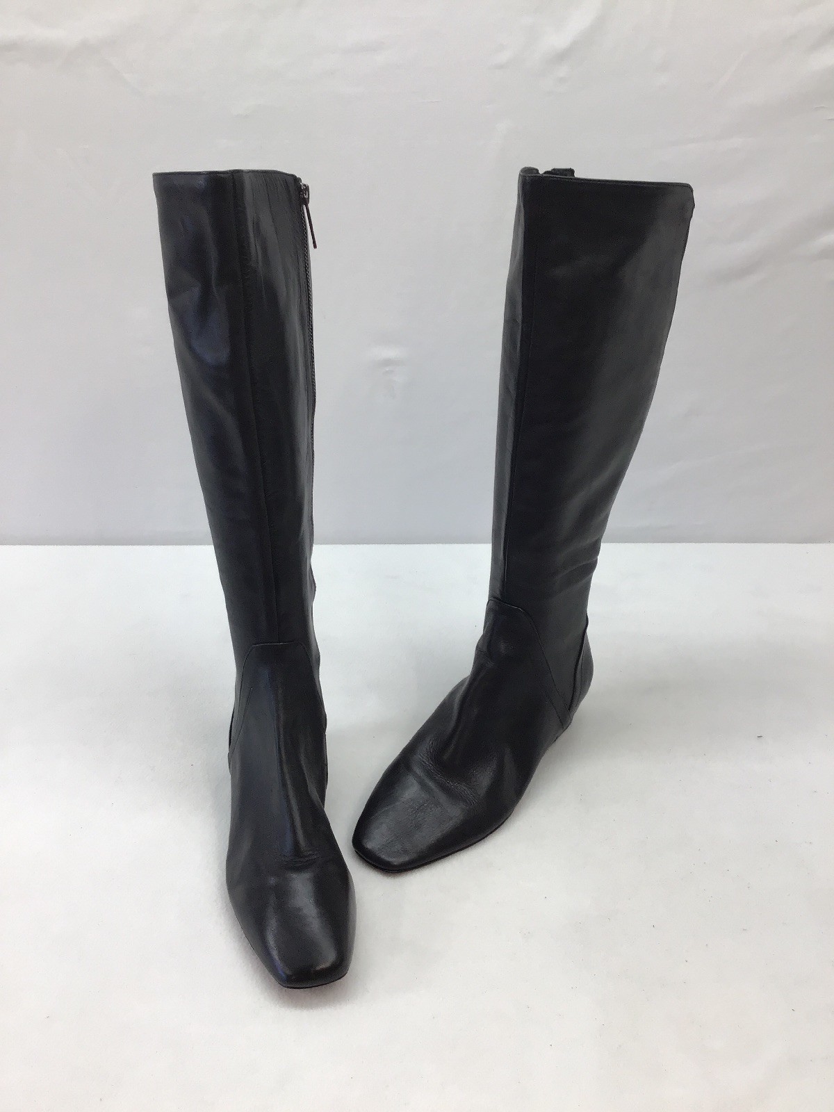 Donald J Pliner Cuero Negro botas Hasta La Rodilla Cuña M F4609 Donald J Pliner Cuero Negro botas Hasta La Rodilla Cuña M F4609