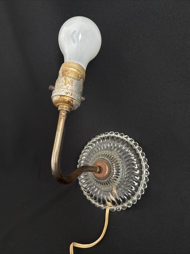 Vintage Beleuchtung elektrische Wandleuchte Kristallglas Lampe 40er Jahre funktioniert einwandfrei - Bild 15 von 15