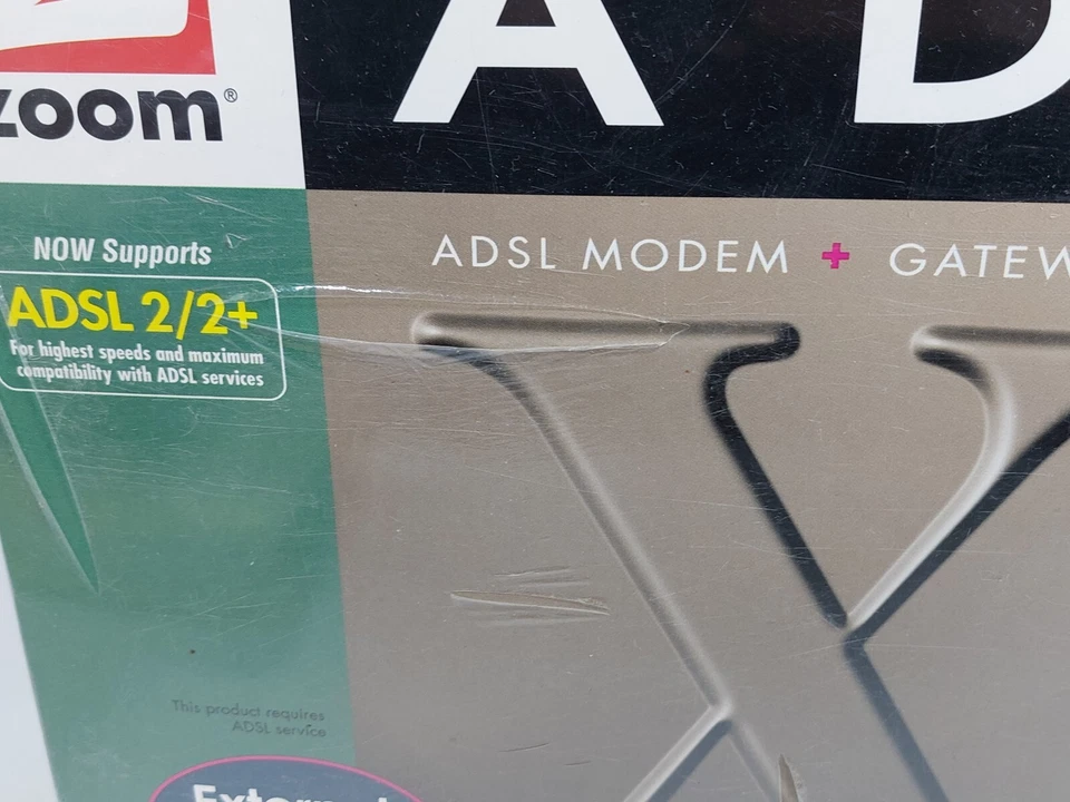 Zoom 5660 X3 ADSL Modem Router Firewall Cd rom Phone cord New Sealed 2005 NOS - Image 3 of 4