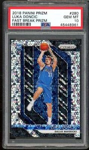 Luka Doncic Rookie Card 2018-19 Panini Prizm Fast Break Prizm #280 PSA 10