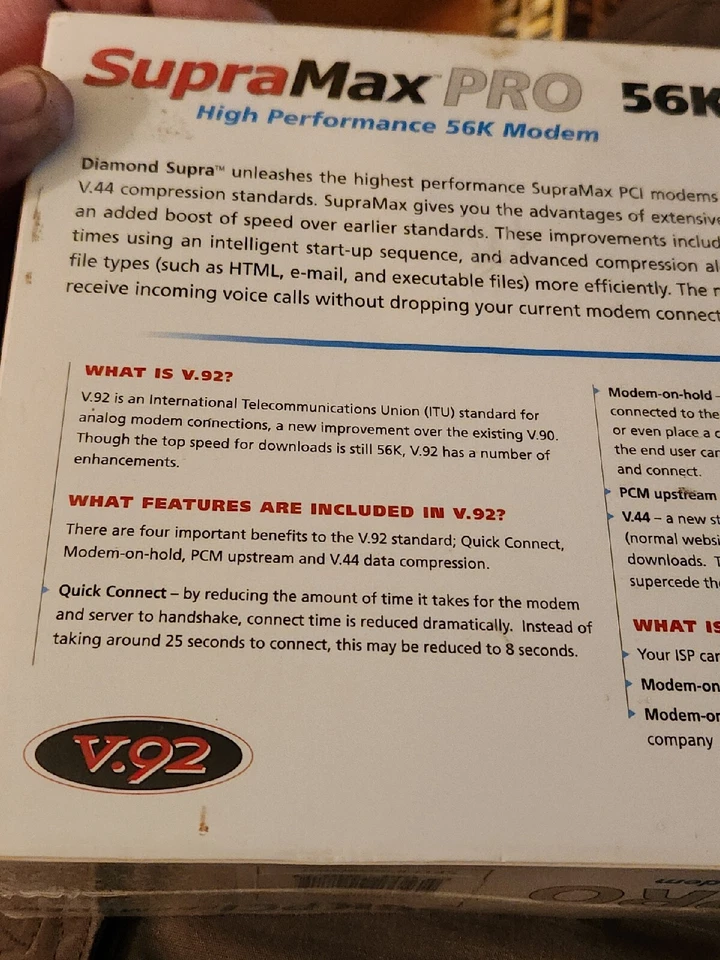 Diamond SupraMax Pro 56K PCI Fax Modem Faster Internet Connection V92-NEW Sealed - Image 3 of 4