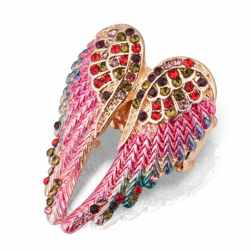 Anillo de joyería de diamantes de imitación ángel brillante regalo alas de sujetador cristal caliente elástico - Imagen 20 de 25