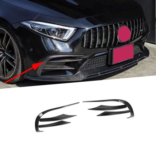 Aleta de ventilación divisor de parachoques delantero seco de carbono para BENZ W257 CLS260 300 350 - Imagen 4 de 5