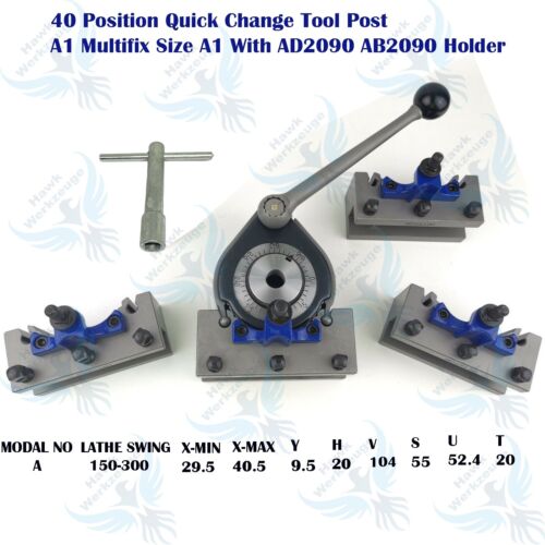 HAWK 40 Position Multifix Style Quick Change Toolpost 150 – 300 Swing NEW - Picture 2 of 13