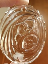 Mikasa "Joyous Collection" Ornament Crystal Glass Madonna & Child NIB 4"x 2"