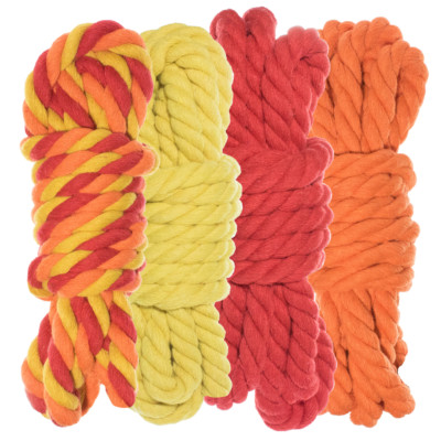 Twisted 3 Strand Natural Cotton Rope 40 and 100 Foot Kits in 1/4 In. and 1/2 In.
