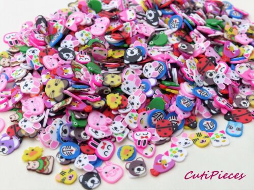 Fimo Clay Animal Cat Bear Pig LadyBird Frog Embellishment Tiny 3D Nail Art Craft - Picture 7 of 7