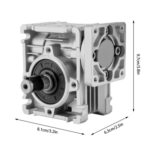 Silber NMRV-030 10:1 Schneckengetriebe Aluminiumlegierung Untersetzungsgetriebe - Bild 2 von 12