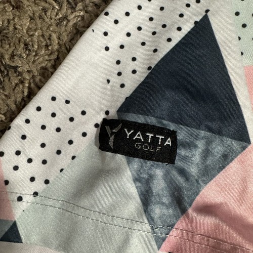 YATTA Birdie Dropper Golf Polo Shirt Mens Size 2XL White Pink Black EUC! - Picture 6 of 7