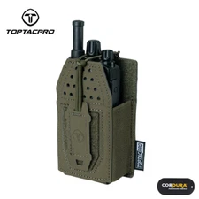 TOPTACPRO Tactical Mini Radio Pouch MOLLE Mag Pouch Walkie-talkie Holder Airsoft