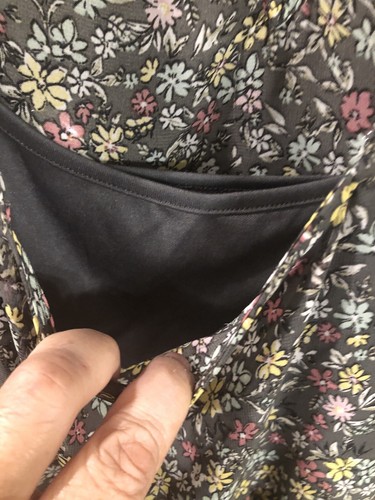 Wild Fable Gray Floral Gathered Top Blouse Sheer W Gray Attached Cami size XS - Picture 7 of 12