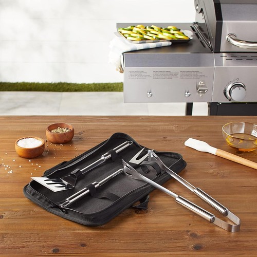 4pc BBQ Grill Tool Set – Stainless Steel Utensils with Carrying Bag - Picture 2 of 6