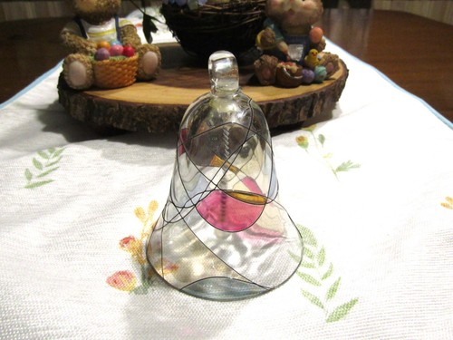 VTG Art Euroglass Mosaic Bell  Blown Glass-Stained - Picture 4 of 8