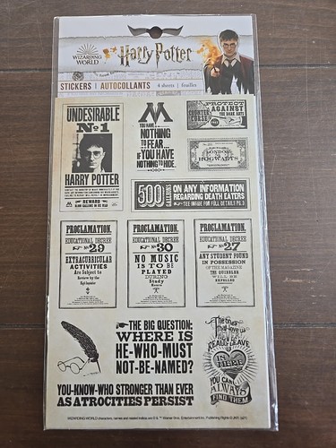 Paper House Harry Potter Stickers 4 SHEETS!!  - Picture 1 of 2