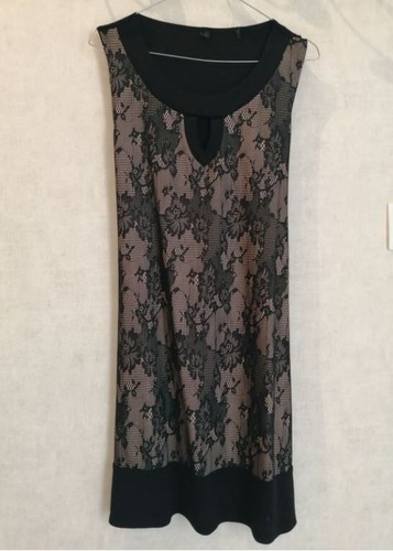 Robe noire avant dentelle dos uni + ceinture T36 (1812012) - Picture 3 of 4