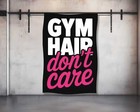 Gym Hair Dont Care Tapestry - Motivational Wall Art for Home Gym Decor