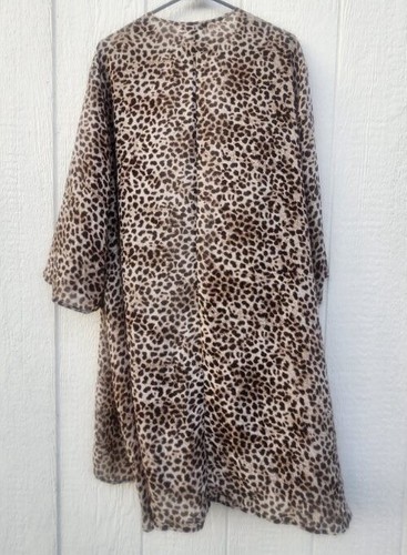 Torrid Sz 3 Kimono Duster Womens Sheer Cheetah Animal Print Cover Up - Picture 10 of 10