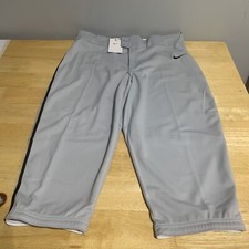 Nike Vapor Select Men's Baseball Pants Gray Black Piping BQ6437-053 Size Large