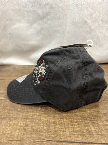 Captivating Headgear Ladies Cut hat cap Gray OSFA Embroidered Love Rose Strap - Picture 3 of 10